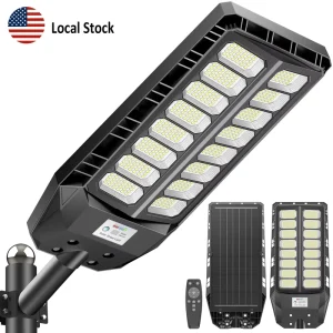 Commercial Solar LED Street Light Outdoor Motion Sensor IP65 Dusk to Dawn Road Lamp