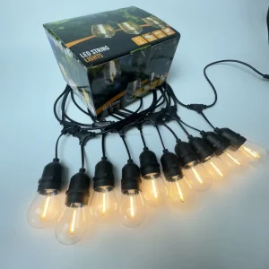 Commerical Grade Patio String Lights IP65 Waterproof S14 Shatterproof LED Bulbs Outdoor Lights for Party Backyard Cafe Bistro