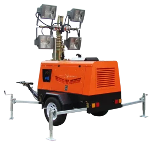 Compact Design LED Tower Light 4HVL4000 MH Portable Small Hand Push Mobile Lighting Equipment