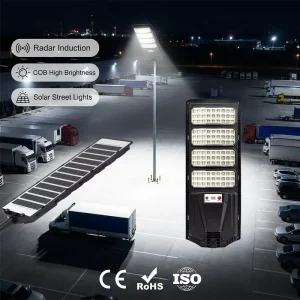 Competitive Price 400W Solar Street Light IP65 Integrated LED Lamp with Radar Sensor for Commercial Parking Lot Lighting Project