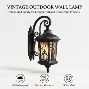 Contemporary Antique Aluminum LED Cylinder Waterproof Outdoor Wall Lamp for Garden and Household Use