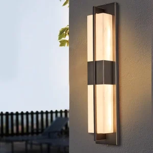 Copper LED Marble Wall Lamps Long Rectangle Outdoor Wall Light with IP65 Waterproof Feature Decorative Lighting