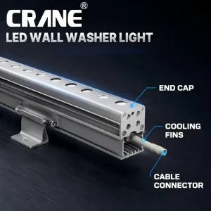 Corrosion Resistant DMX LED Wall Washer Strip for Transit Hub Terminal Outer Wall and Elevated Expressway
