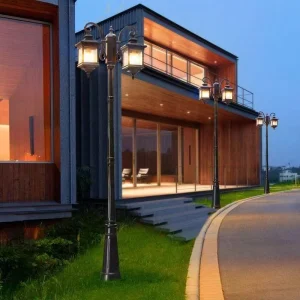 Courtyard Landscape LED Street Light Large Antique Decorative Aluminum LED Channel Outdoor Garden Light for Garden Villa Square