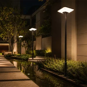 Courtyard Villa LED Bollard Light AC220V 50W Outdoor Solar Powered Garden Path Lights