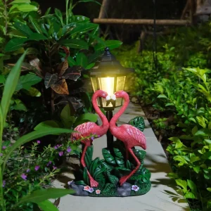 Creative LED Solar Lights Fairy Succulent Flamingo & Lantern Garden Decor Art for Outdoor Table & Lawn