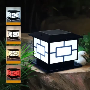 Creative Simple LED Pillar Light IP65 Waterproof Home Villa Courtyard Vintage Outdoor Solar Post Lamp