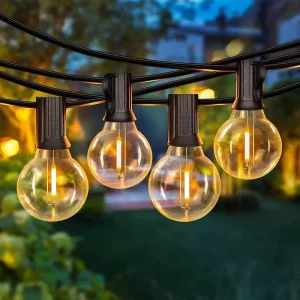 Cross Border Outdoor Garden Waterproof Crystal LED Christmas Decorative Lights G40 Solar Light String
