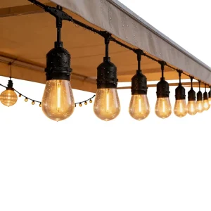 Cross-Border S14 IP65 Waterproof Crystal Outdoor Garden Light String E27 Bulb US Standard Yard Solar-Powered CE