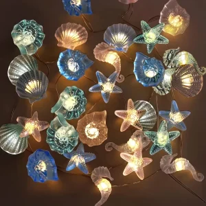 Cross border New Ocean Style Solar Powered Copper Wire LED String Lights IP65 Waterproof Outdoor Garden Decorative Lights CE