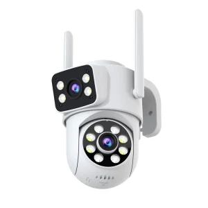 Cross-border Waterproof Dual-lens Camera Gun Dome High-definition 2560×1440 CMOS Sensor Full-color Night Vision Motion Detection