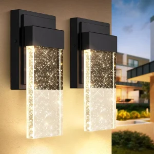 Crystal Bubble Glass Waterproof Exterior Sconces LED Wall Lamp Lanterns Porch Lights Wall Mounted 10W 3000K Outside Lights