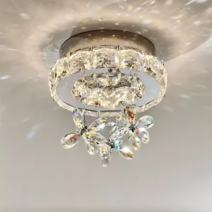 Crystal LED Ceiling Light with Remote Control, AC, Outdoor Use