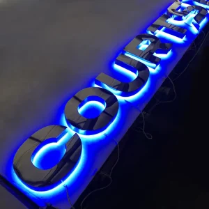 Custom 3D Logo LED Signs Stainless Steel Backlit Letters Acrylic Halo Lighting Channel Letter Sign for Storefront Wall Decor