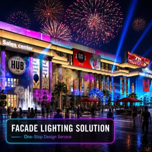 Custom Architectural Facade Lighting Solution Exterior Wall LED Landscape Lighting Design Service for Commercial Projects