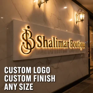 Custom Backlit LED Logo Sign Acrylic Metal Storefront Business Outdoor Wall Advertising Sign