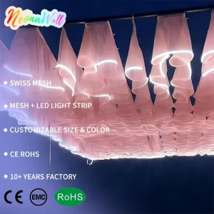 Custom Ceiling Decorative LED Light Strip, IP65, 1M, Warm White, AC Powered, for Art Exhibitions