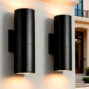 Custom Cylinder Aluminum Alloy LED Outdoor 18W IP65 Waterproof Tempered Glass Modern Light Hotel Project Exterior Garden Facade