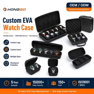 Custom EVA Waterproof Watch Storage Case with 2-3 Compartments Professional Watch Box