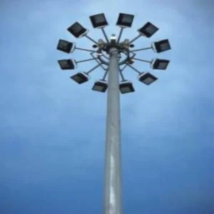 Custom Height High Mast Light Pole Hot Dip Galvanized Steel LED High Mast Light