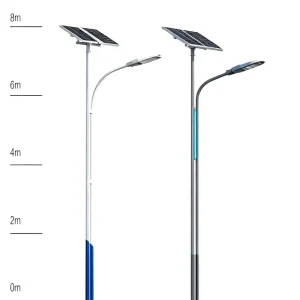 Custom Height Split Solar Street Light Q235 Galvanized Pole Waterproof LED Road Lamp for Municipal