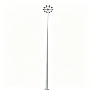 Custom High Mast Light Pole 10-35m LED Light System for Road Application