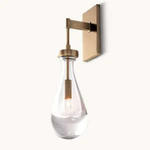 Custom High-Quality Solid Brass Glass Wall Lamps, Modern Simple Raindrop-Shaped Outdoor Aisle Lights