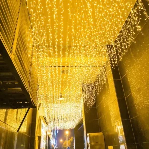 Custom LED Curtain Lights IP55 PVC Body Outdoor Christmas Wedding Party Garland Icicle String Lights for Events Event Decoration