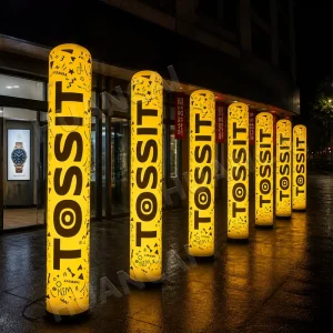 Custom LED Inflatable Column Light Tower RGB Glowing Inflatable Pillar for Advertising Party Club Trade Show Outdoor Decoration