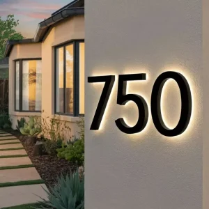 Custom Led Sign logo Waterproof Outdoor 3D LED House Number Sign Backlit Illuminated Door Plate Sign for House Address Hotel