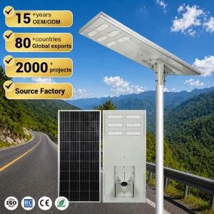 Custom Outdoor Aluminum Waterproof Square Lighting 300W All in One LED Solar Street Lights