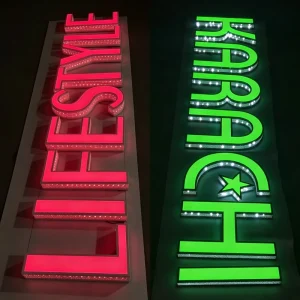 Custom Outdoor Channel Letters Sign Stainless Steel Led Punching Channel Letters Signs 3D Storefront Wall Logo Signage