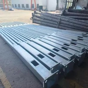 Custom Outdoor Decorative Hot Dip Galvanized Curved Solar Street Light Poles 5m 12m 10 Year Warranty 160km h Wind Resistance