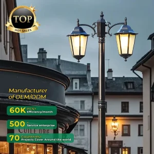 Custom Outdoor LED Garden Lamp Post IP65 Waterproof Aluminum Antique Victorian Garden Lighting With AC Power CE Certificate