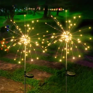 Custom Powered 90LED Multicolor Firework Garden Lawn Landscape Outdoor LED Night Light IP65 Rating for Holidays and Seasons