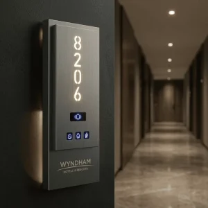 Custom Side Mounted LED House Number Sign Black Metal Light Box Waterproof Outdoor Apartment Villa Address Plate Signage