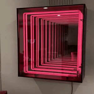 Custom Square Multi-layer Infinity Mirror LED Abyss Tunnel Light Sign for Nightclub KTV Background Wall