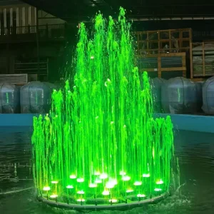 Custom Stainless Steel Outdoor Water Fountain LED Lights Modern Musical Dancing Floating Feature for Garden Patio Decor
