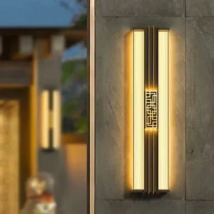 Customizable Black American Country Style Outdoor Wall Lamp PC Long Strip LED Warm White 3000K for Villas Factory Direct