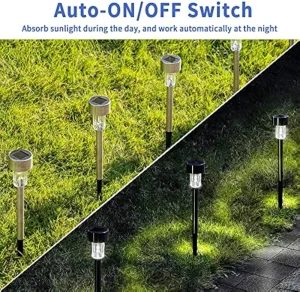 Customizable LED Small Stainless Steel Solar Garden Light IP44 Waterproof Outdoor Path Lawn Landscape Lighting