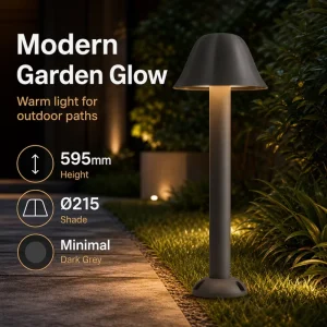 Customizable Modern LED Landscape Path Light Black Petal Head Bollard Lawn Lamp for Villa Driveway Park Garden Outdoor Lighting