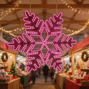 Customizable Weather Resistant & Durable 2D LED Snowflake Motif Light Christmas Decoration for Holiday Christmas and Landscape