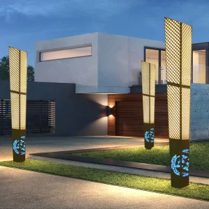 Customization Waterproof IP65 LED Garden Lights Modern Style Aluminum Light Pole Villa Courtyard LED Bollard Light