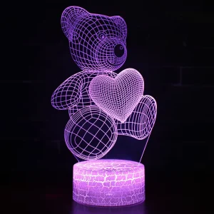 Customize Art 3D Acrylic Night Light 1 3 7 16 Colors Remote Control Creative Decorative LED Night Light