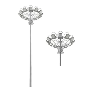 Customized 15m 30m High Mast LED Lighting Pole with IP66 Rating Aluminum Construction for Sports Stadiums 10 Year Warranty