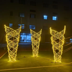 Customized 3D LED Holiday Motif Light Large Outdoor Waterproof Christmas Tree Park Garden Landscape Lighting Display Decorations