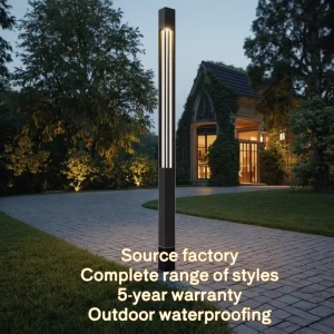 Customized Aluminum LED Light Pole Outdoor Garden Decorative Street Lighting IP65 Bollard Lamp Post AC Light Sensor
