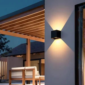 Customized Black Aluminium Outdoor LED Wall Lamp IP65 Waterproof Modern Exterior Garden Wall Sconce Light