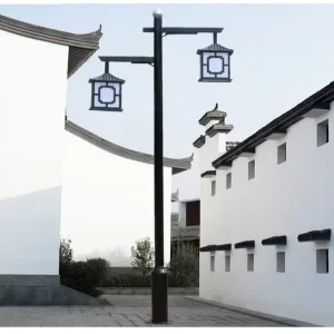 Customized Chinese Style Antique Courtyard Lights LED Outdoor Lawn 3-meter Solar Street Lights Waterproof and Simple Modern