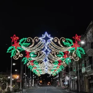 Customized Decorative Lighting Motif Lights Outdoor Waterproof Led 2d Large Street Pole Christmas Landscape Lights